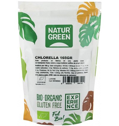 Pudra bio de Chlorella, 165 g Natur Green