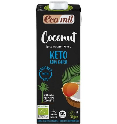 ECO/BIO Bautura vegetala de cocos natur Keto, 1L Ecomil