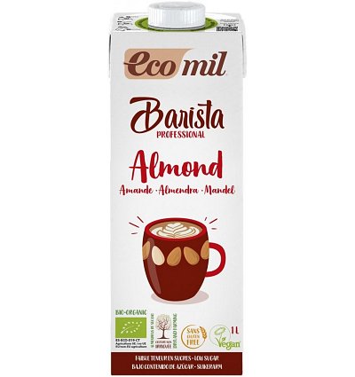 Barista, bautura vegetala bio de migdale pentru cafea, 1L Ecomil