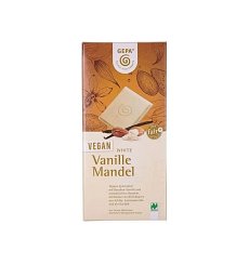 Ciocolata alba bio vegan cu vanilie si migdale, 100 g Gepa