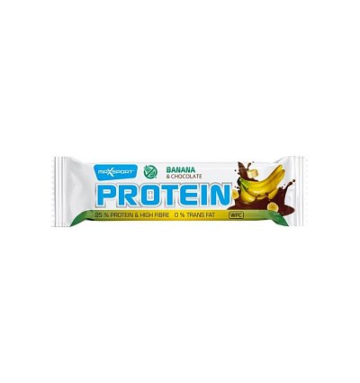 Baton proteic cu banane si ciocolata, 50 g MaxSport