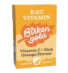 Bomboane masticabile cu xylitol, vitamina C si Zinc 28g Birkengold