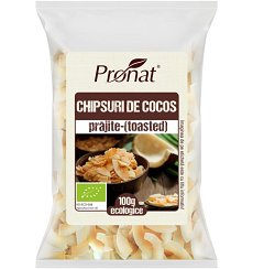 Chipsuri BIO din nuca de cocos, prajite (toasted), 100 g