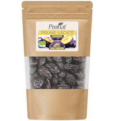 Prune uscate Bio, fara samburi, 600g
