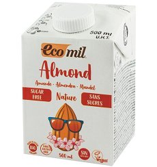 Bautura bio, natur de migdale, fara zahar, 500 ml Ecomil