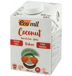 Bautura vegetala bio de cocos, natur, fara zahar, 500 ml Ecomil