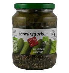 Castraveti murati, BIO, 670g/360g GREEN ORGANICS