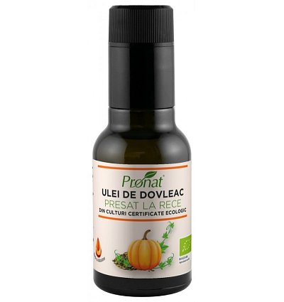 ECO/BIO Ulei de dovleac presat la rece din seminte neprajite (crude), 100ml