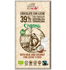 Ciocolata cu lapte si cocos BIO si Fairtrade, 100g Chocolates Sole