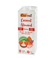 Bautura vegetala de cocos cu migdale, fara zahar, Bio, 1L Ecomil