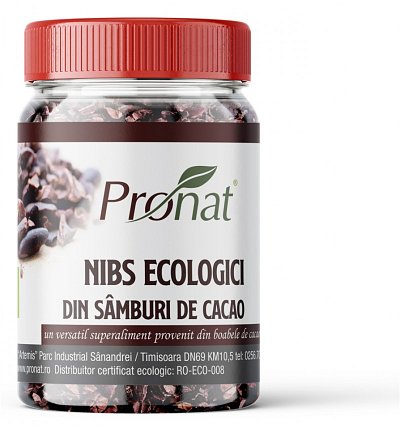 Nibs Bio din samburi de cacao, 130 g