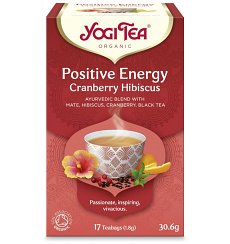Ceai Bio ENERGIE POZITIVA Merisor si Hibiscus, 17 pliculete 30.6 g Yogi Tea