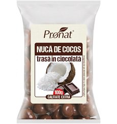 Nuca de cocos trasa in ciocolata, 100g