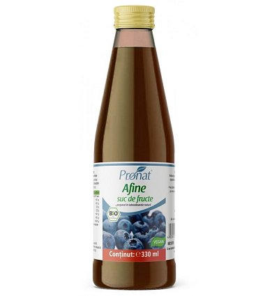 Suc din afine 100%, bio, 330 ml Medicura