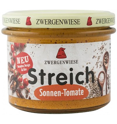 CREMA TARTINABILA BIO VEGETALA CU ROSII SI SEMINTE DE FLOAREA SOARELUI, 180 G ZWERGENWIESE