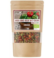 ECO/BIO Ardei gras uscat, in 2 culori (rosu si verde), 60g