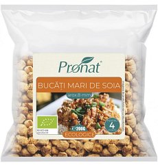 Bucati mari de soia BIO (8 mm), 200g Proteina Vegetala Texturata TVP