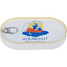 Fileuri de hering in sos bio de mustar cu marar - 200 g
