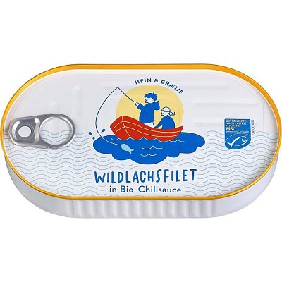 File de somon salbatic in sos bio de rosii cu chili - 200 g