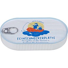 File de hering cu legume in sos de rosii bio - 200 g