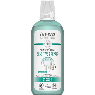 Apa de gura sensitive cu menta si musetel bio - 400 ml
