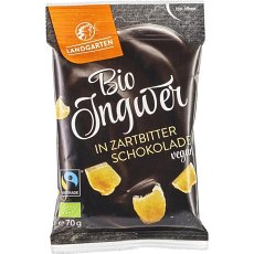 Ghimbir bio invelit in ciocolata amaruie fara gluten - 70 g