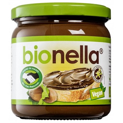 Crema vegana de alune cu ciocolata Bionella - 400 g
