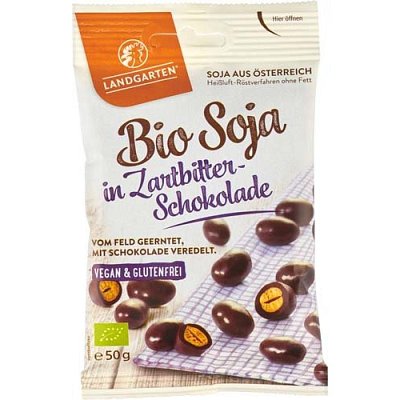 Boabe de soia invelite in ciocolata amaruie - 50 g