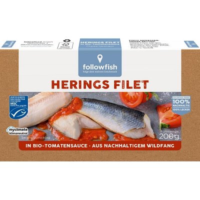 File de hering in sos te tomate bio - 200 g