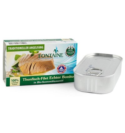 BONITO File de ton in ulei bio de floarea soarelui, 120g Fontaine