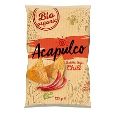 Tortilla bio chips cu chili - 125 g