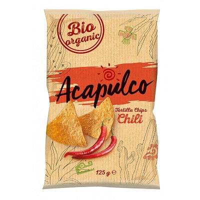 Tortilla bio chips cu chili - 125 g