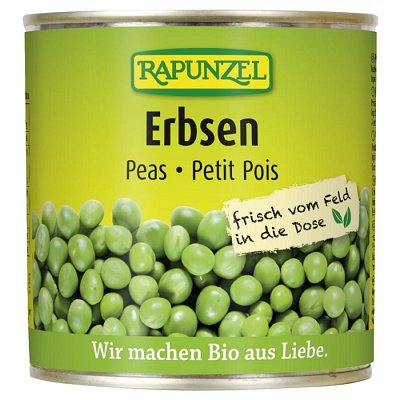 Mazare verde bio la conserva - 340 g