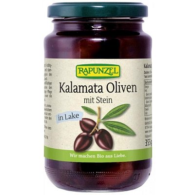 Masline Kalamata bio cu samburi in saramura - 355 g