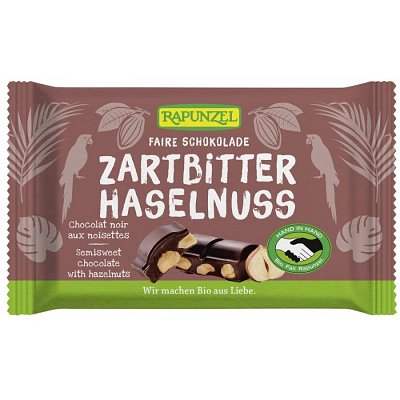 Ciocolata bio amaruie Cristalino 60% cacao si alune intregi HIH - 100 g