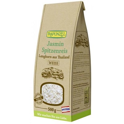 Orez bio Jasmin alb cu bob lung ascutit - 500 g