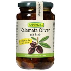 Masline Bio Kalamata violet cu samburi in ulei de masline extravirgin - 335 g