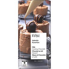 Ciocolata cuvertura bio cu lapte integral - 150 g