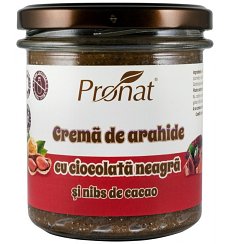 Crema de arahide cu ciocolata neagra si nibs de cacao, 300gr
