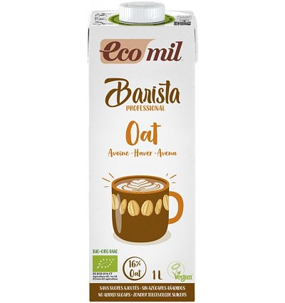 Barista, bautura vegetala bio de ovaz pentru cafea, 1L Ecomil