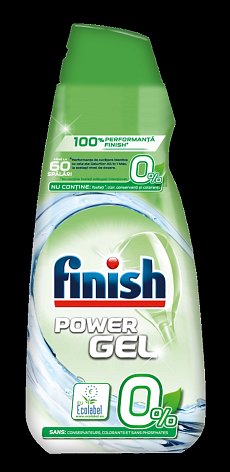 Detergent de vase gel formula 0% pentru masina de spalat Finish 900 ml