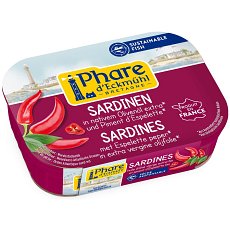 Sardine in ulei bio de masline extravirgin cu ardei Espelette - 135 g