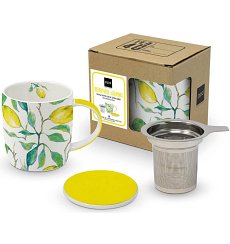 Cana cu capac si infuzor din otel inoxidabil ambalata pentru cadou, 0.35l, Beautiful Lemongrass