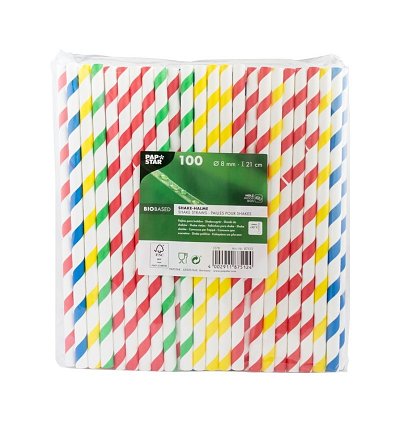 PAIE DIN CARTON BIO PENTRU SHAKES, 100 BUCATI PAP STAR