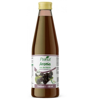 Suc de aronia 100%, bio, 330 ml Medicura