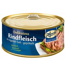 Delicatesa din carne de vita in suc propriu cu sorici de porc, 300g