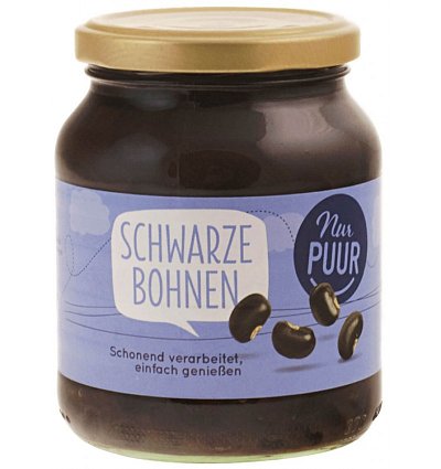 ECO/BIO Fasole neagra fiarta, in borcan 350gr