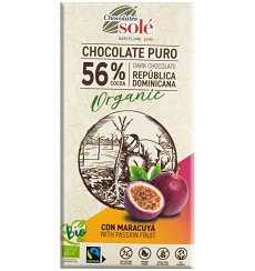ECO/BIO Ciocolata cu 56%cacao si fructul pasiunii, 100gr
